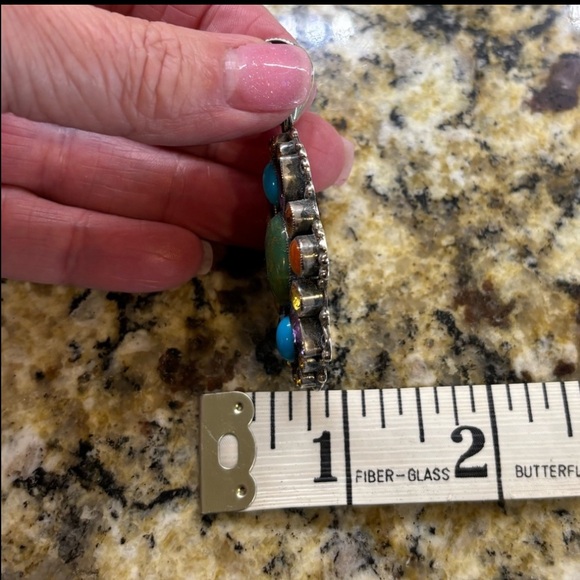 Leo Feeney, sterling silver pendant w/multi colored stones - Picture 5 of 7